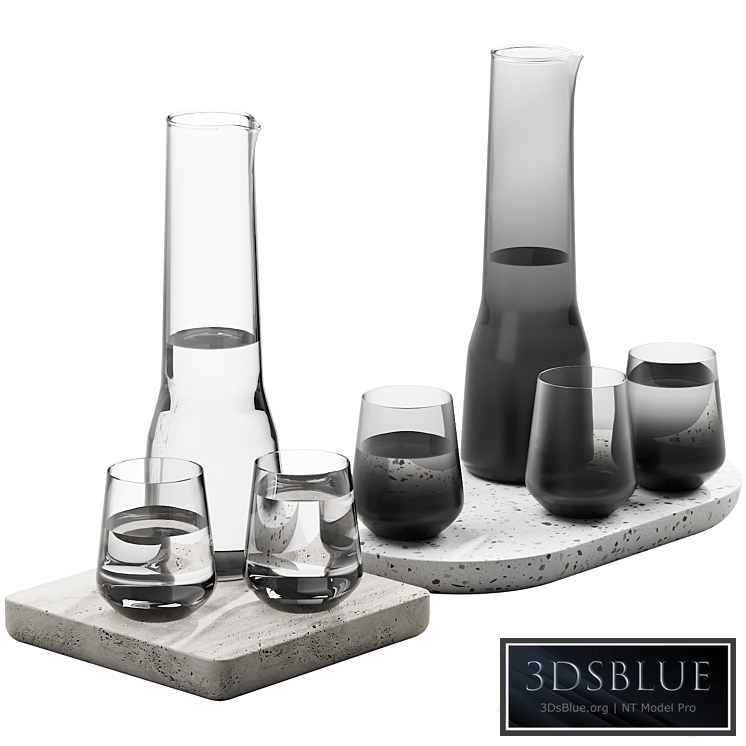 132 dishes decor set 07 iittala essence clear and smoked 3DS Max - thumbnail 3