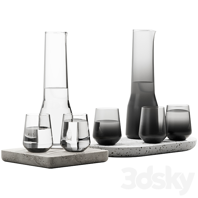 132 dishes decor set 07 iittala essence clear and smoked 3DSMax File - thumbnail 3