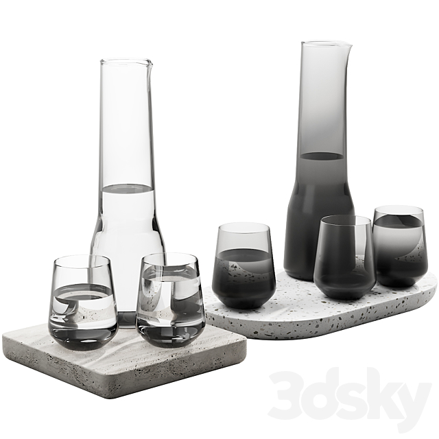 132 dishes decor set 07 iittala essence clear and smoked 3DSMax File - thumbnail 4