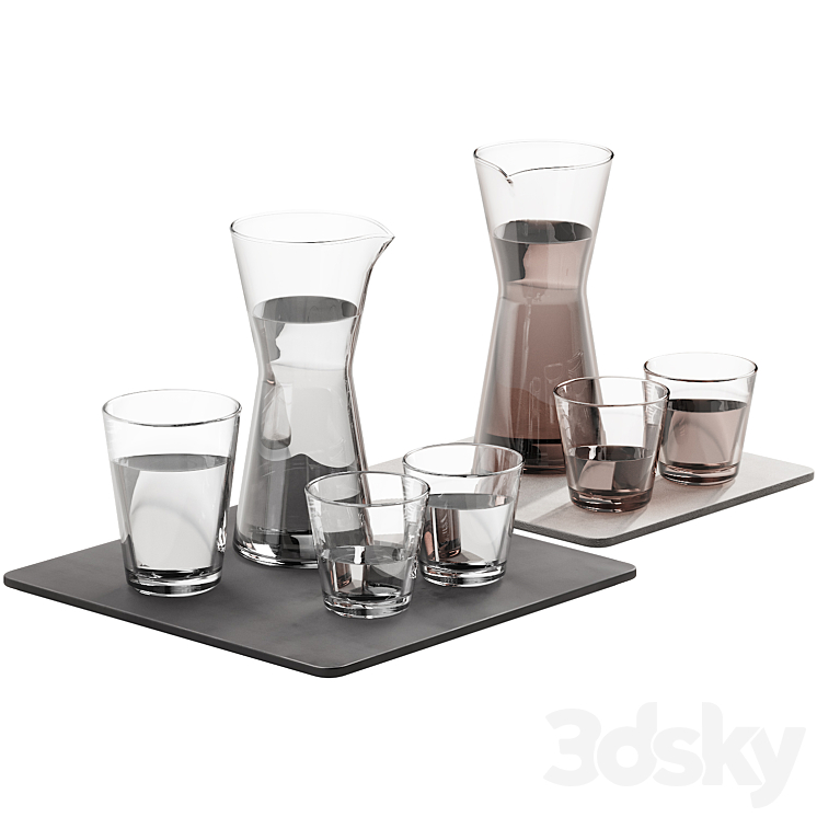 133 dishes decor set 08 iittala kartio clear and linen 3DS Max Model - thumbnail 2