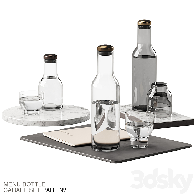 136 dishes decor set 09 MENU Bottle Carafe by Norm P01 3DS Max Model - thumbnail 1