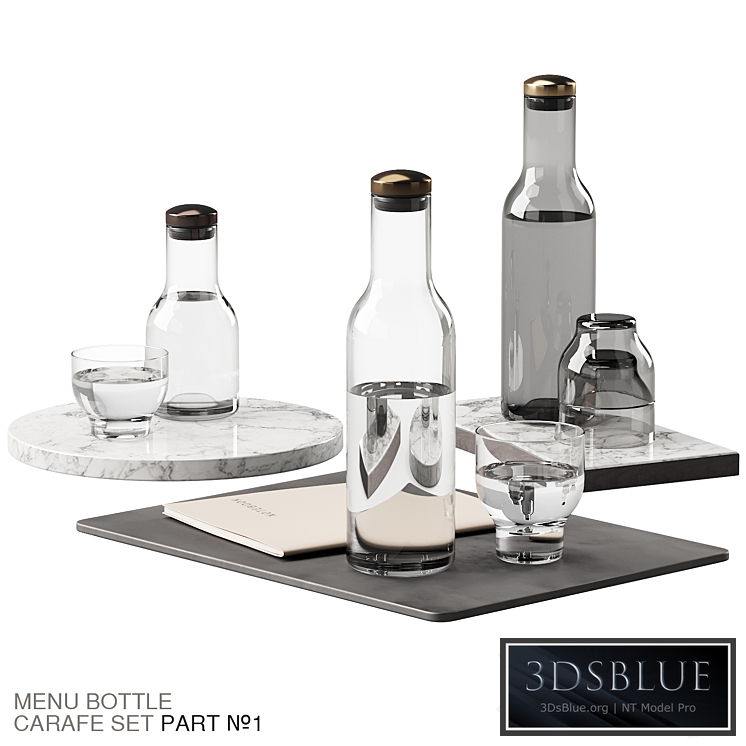 136 dishes decor set 09 MENU Bottle Carafe by Norm P01 3DS Max - thumbnail 3