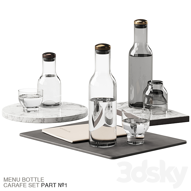 136 dishes decor set 09 MENU Bottle Carafe by Norm P01 3DSMax File - thumbnail 1