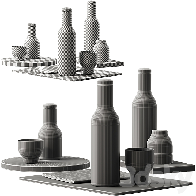 136 dishes decor set 09 MENU Bottle Carafe by Norm P01 3DSMax File - thumbnail 2