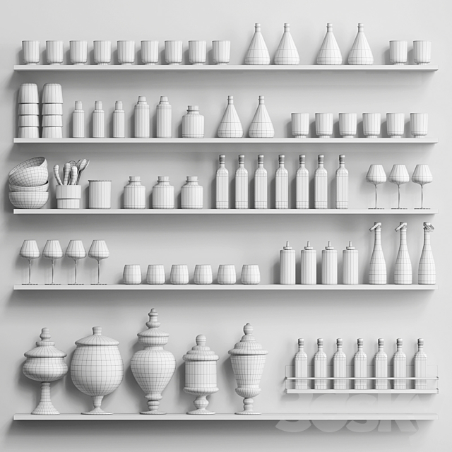 A set of dishes and accessories for the kitchen 3DSMax File - thumbnail 5