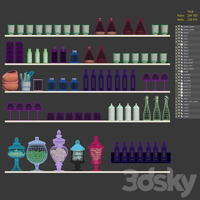 A set of dishes and accessories for the kitchen 3DSMax File - thumbnail 6