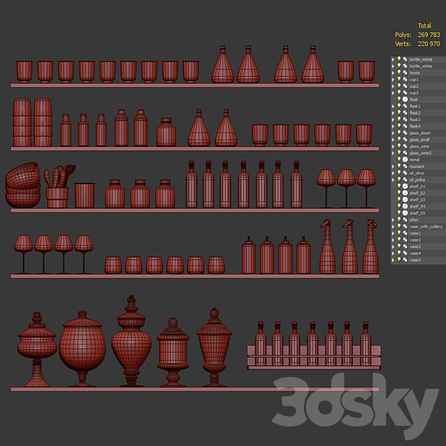 A set of dishes and accessories for the kitchen 3DSMax File - thumbnail 7