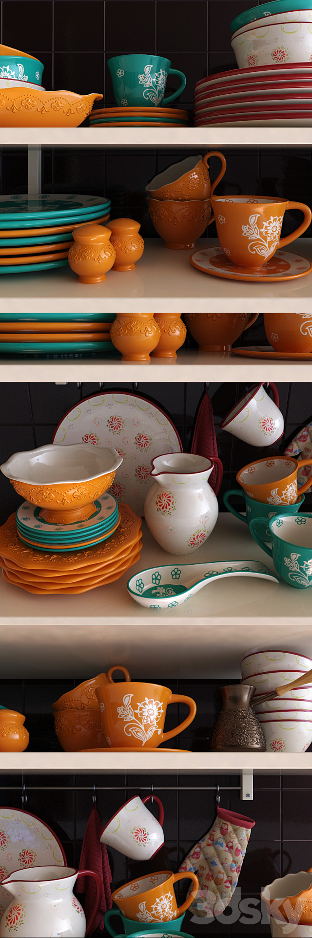 A set of dishes Elan Gallery 3DS Max Model - thumbnail 2