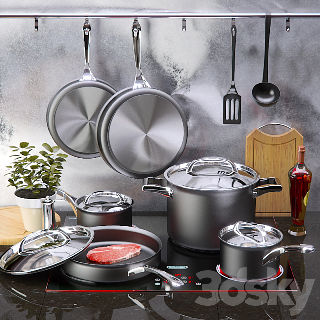 A set of kitchen 3DSMax File - thumbnail 1