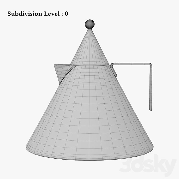 Aldo Rossi Kettle Il conico 3DS Max - thumbnail 2