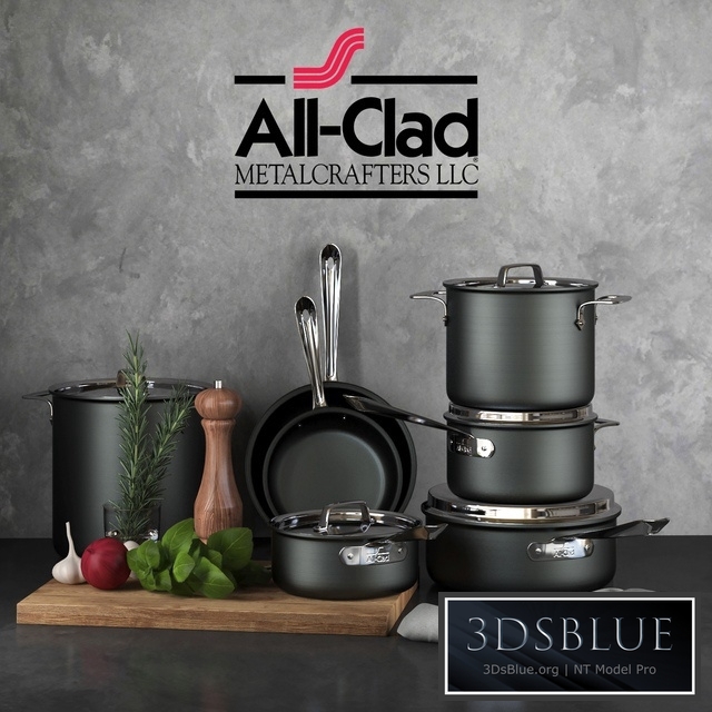 All-Clad NS1 Cookware Set 3DS Max - thumbnail 3