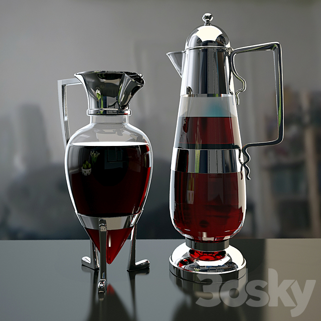 Antique decanters. Christopher Dresser. 1879. 3DSMax File - thumbnail 1