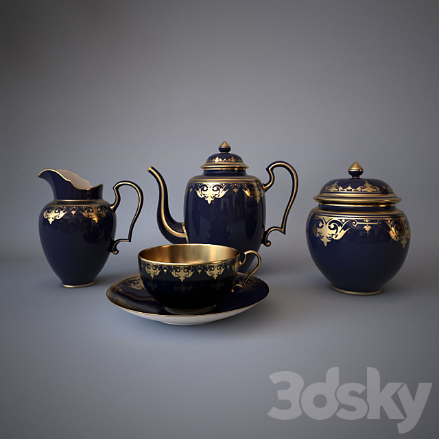 Antique tea set 3DSMax File - thumbnail 1