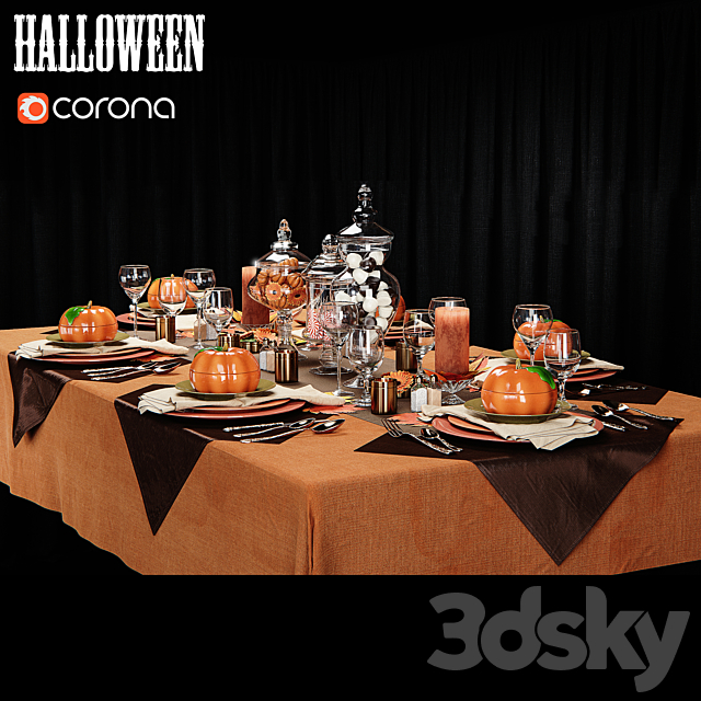 At the contest table setting in the style of Halloween 3DS Max Model - thumbnail 1