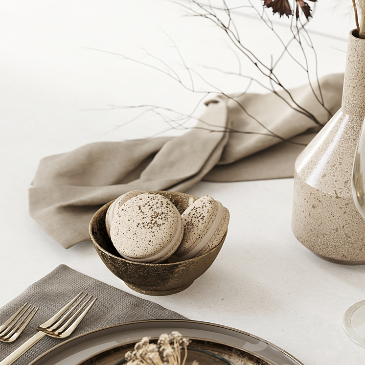 Autumn tableware 3DS Max - thumbnail 2