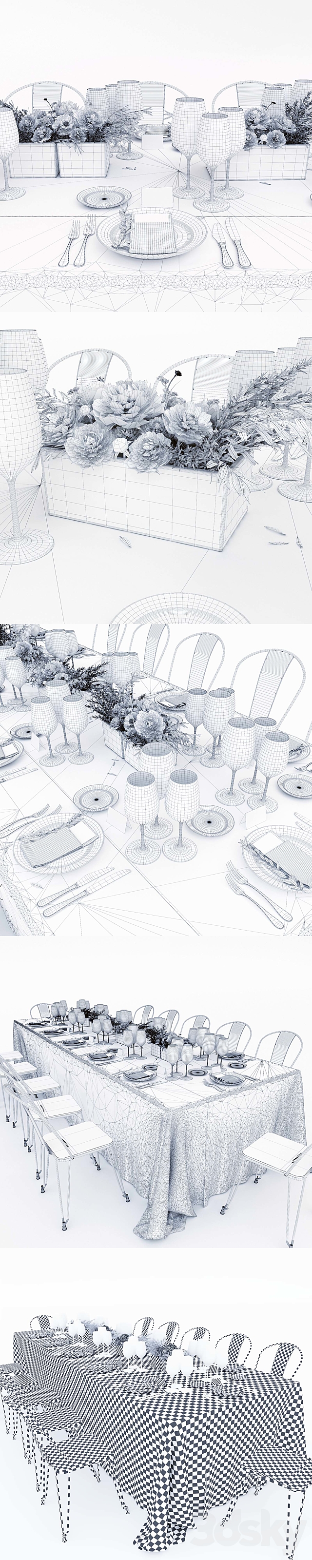 Banquet Table Setting 3DSMax File - thumbnail 3