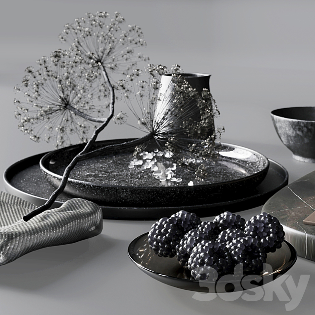 Black tableware 3DSMax File - thumbnail 3