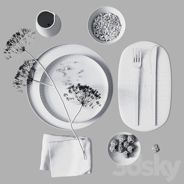 Black tableware 3DSMax File - thumbnail 4