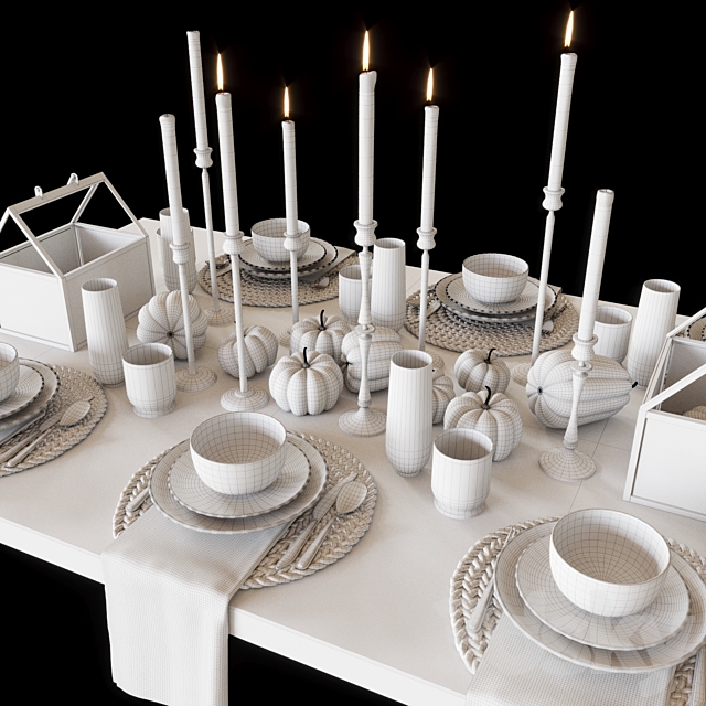 Black tableware 3DSMax File - thumbnail 3