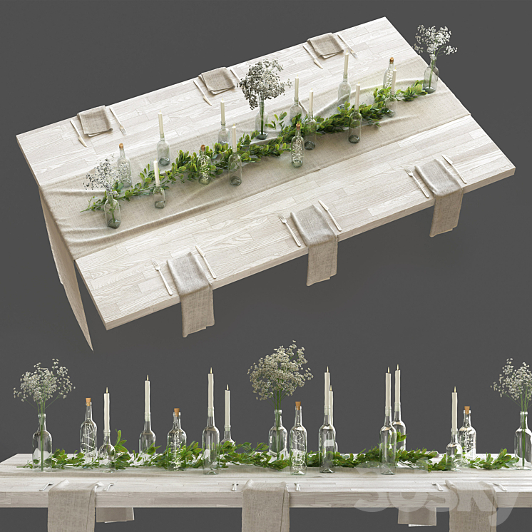 Bohemian Table Setting – 01 3DS Max - thumbnail 1