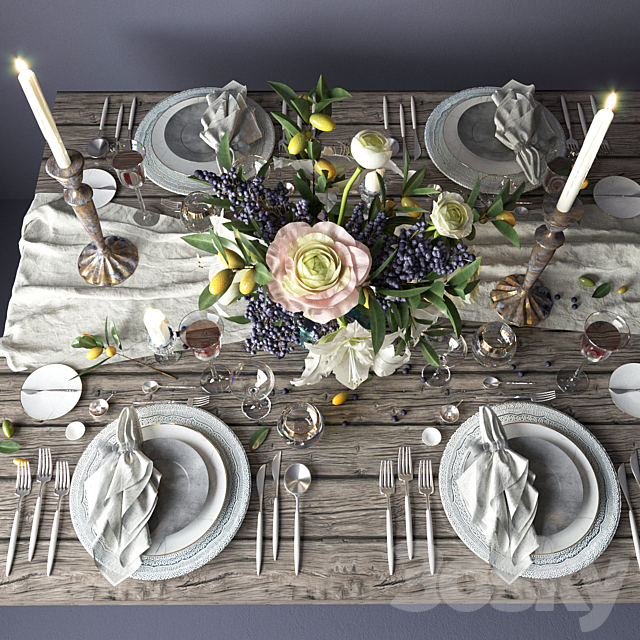 Boho style table setting 3DSMax File - thumbnail 2