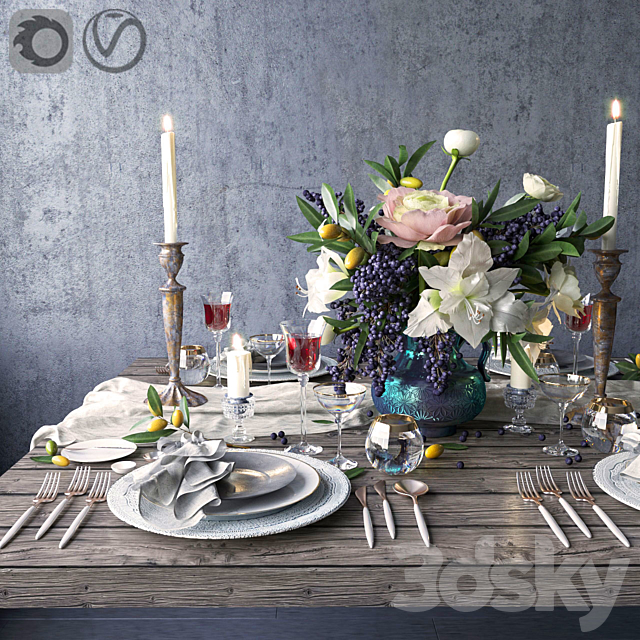 Boho style table setting 3DSMax File - thumbnail 5