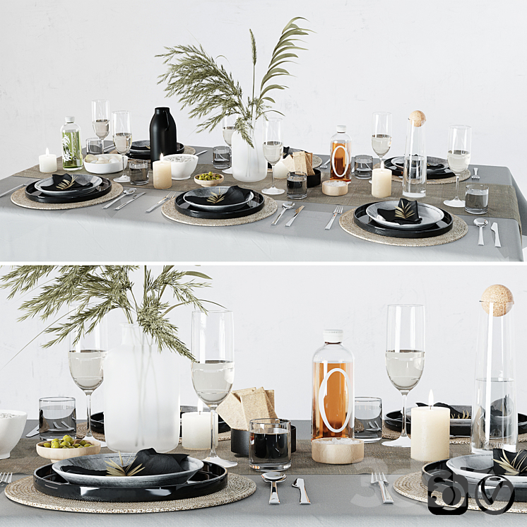 Breakfast table setting 3DS Max - thumbnail 1