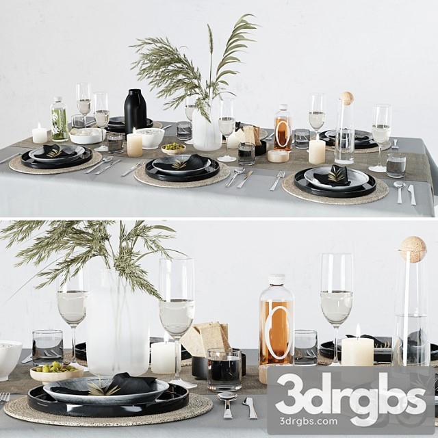 Breakfast table setting 3dsmax Download - thumbnail 1