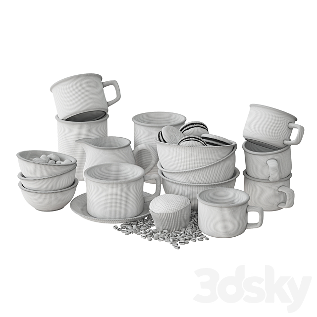 Butlers La Grande Brasserie set of dishes 3DSMax File - thumbnail 3