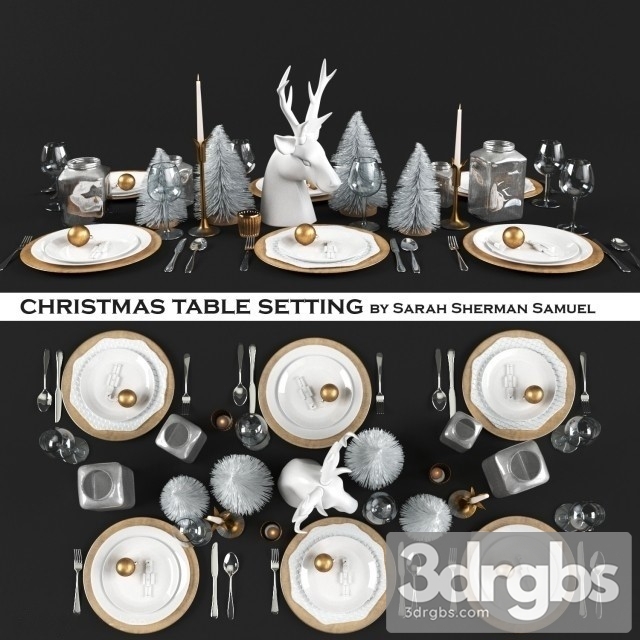 Candlelit Christmas Table 3dsmax Download - thumbnail 1