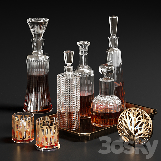 CB2 Decanters Set 3DSMax File - thumbnail 1