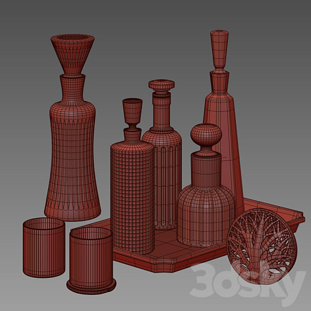 CB2 Decanters Set 3DSMax File - thumbnail 4