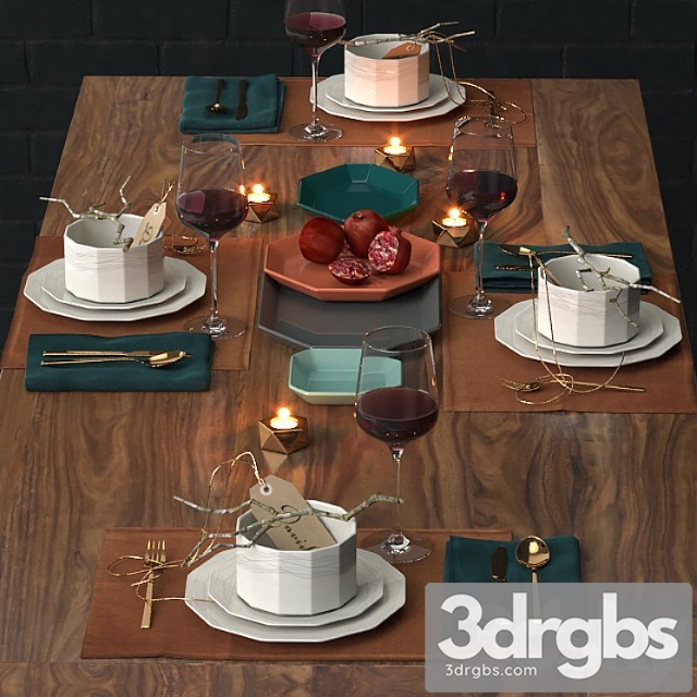 Cb2 Dinnerware Set 3dsmax Download - thumbnail 1