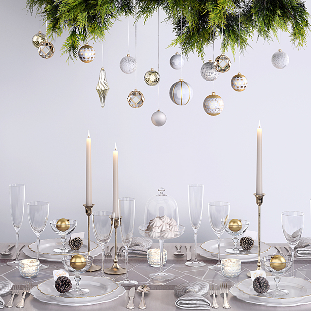 Christmas tablescape 3ds Max - thumbnail 2