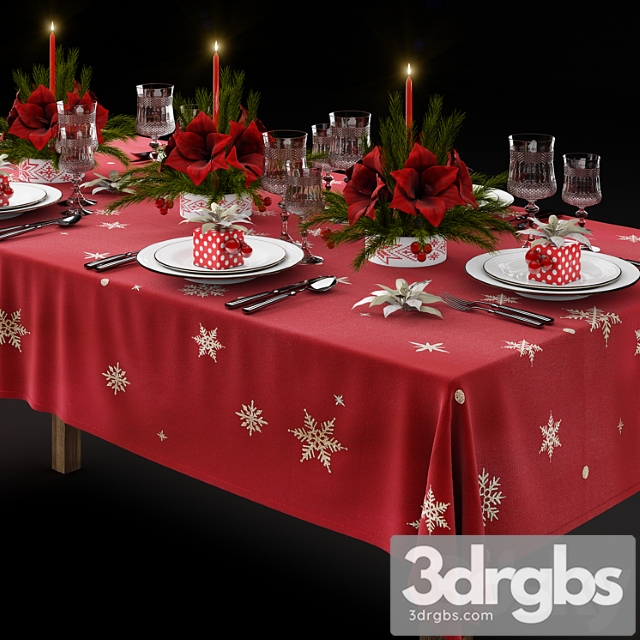 Christmas tableware 3dsmax Download - thumbnail 1