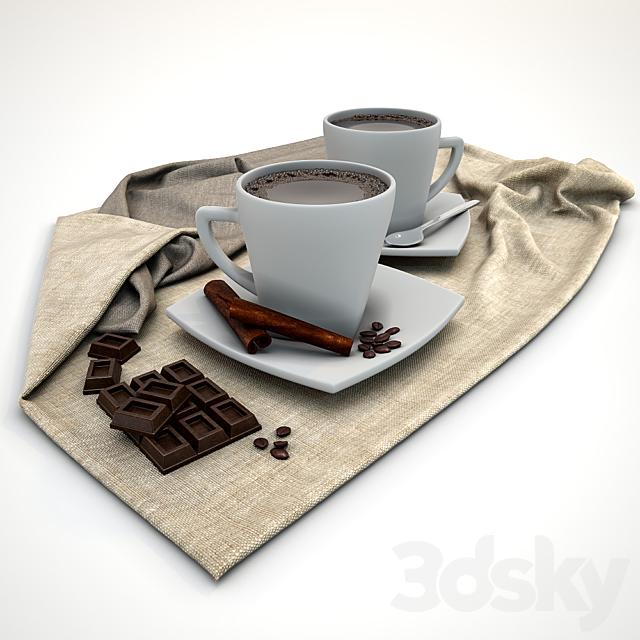 Coffee and chocolate 3DSMax File - thumbnail 1