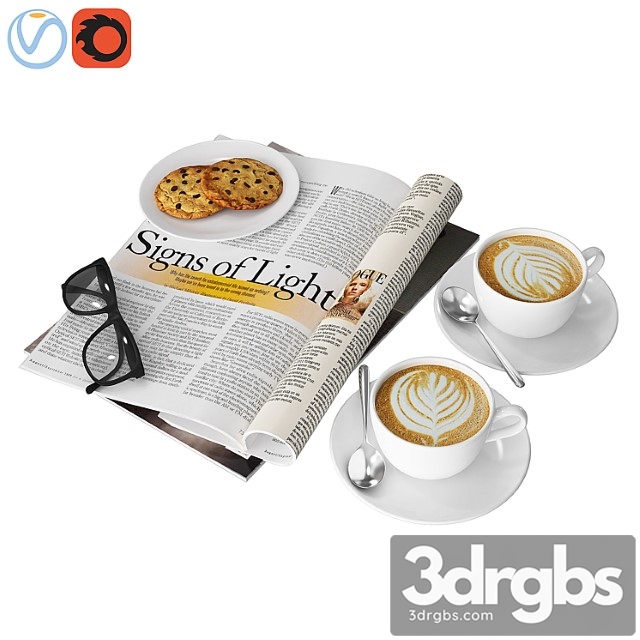 Coffee and magazine 3dsmax Download - thumbnail 1