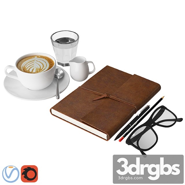 Coffee and notebook 3dsmax Download - thumbnail 1