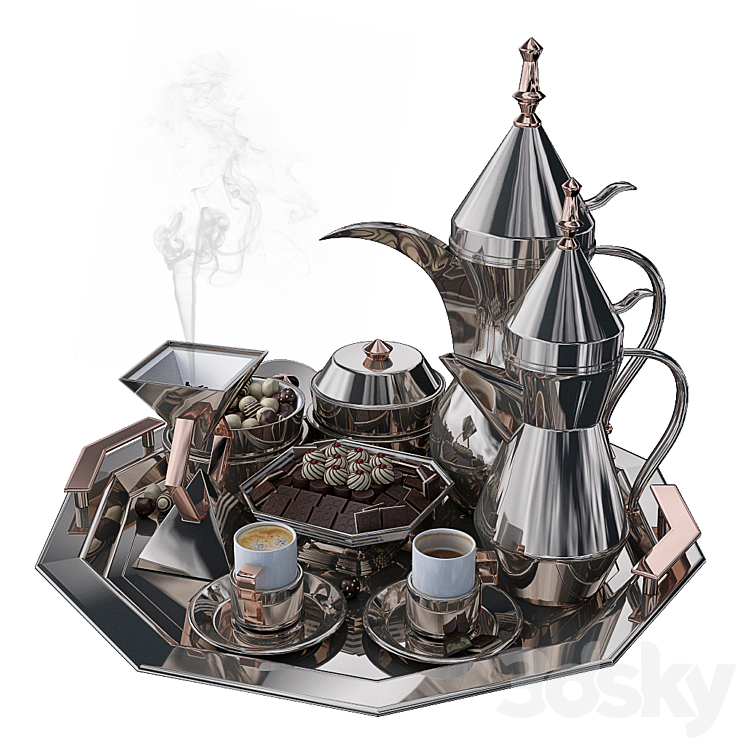 Coffee set 3DS Max - thumbnail 1