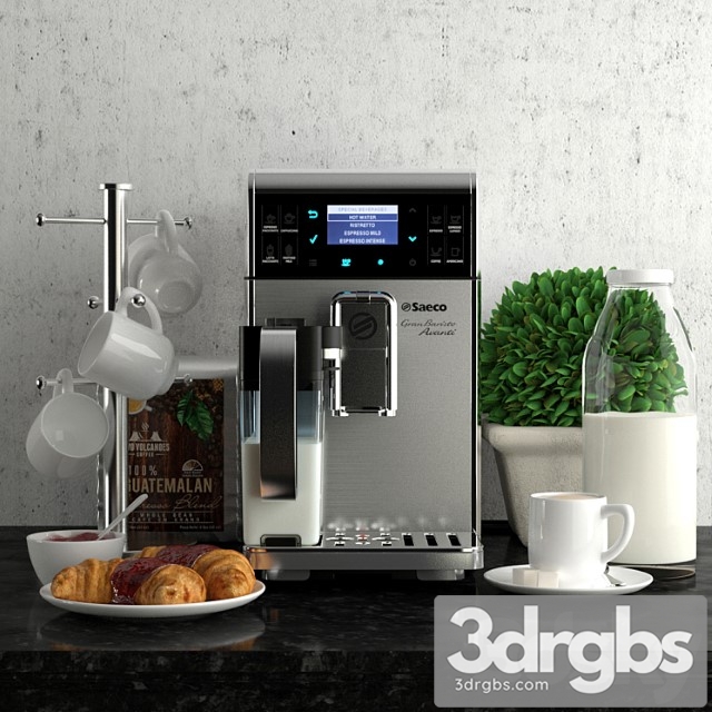 Coffee set №2 3dsmax Download - thumbnail 1