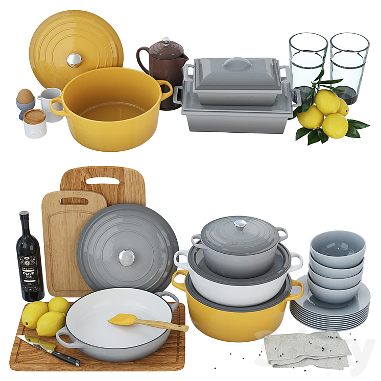 Cookware Le Creuset 02 3DS Max - thumbnail 2