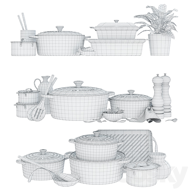 Cookware Le Creuset 3ds Max - thumbnail 3