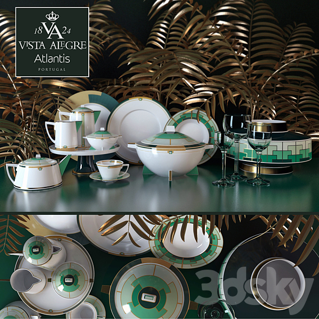 Cookware Set EMERALD factory Vista Alegre 3DSMax File - thumbnail 1