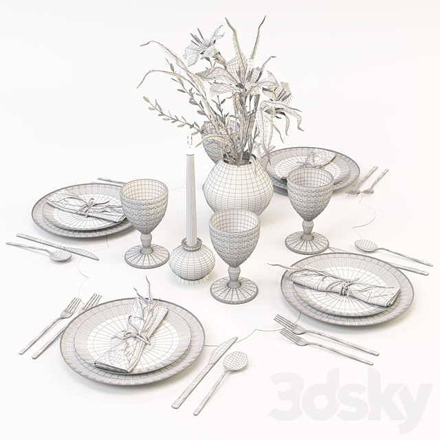 Country Table SET 3DSMax File - thumbnail 3