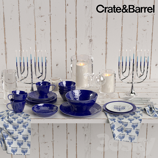 Crate&Barrel Hanukkah set 3DSMax File - thumbnail 1