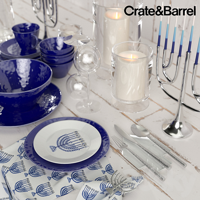 Crate&Barrel Hanukkah set 3DSMax File - thumbnail 3