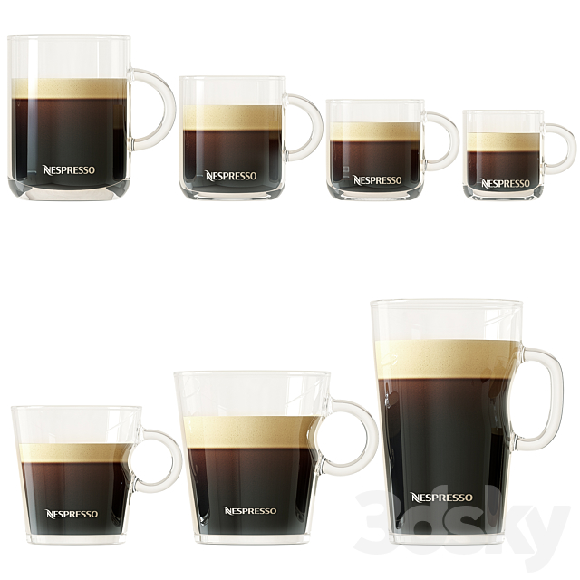 Cups with Nespresso coffee 3DSMax File - thumbnail 1