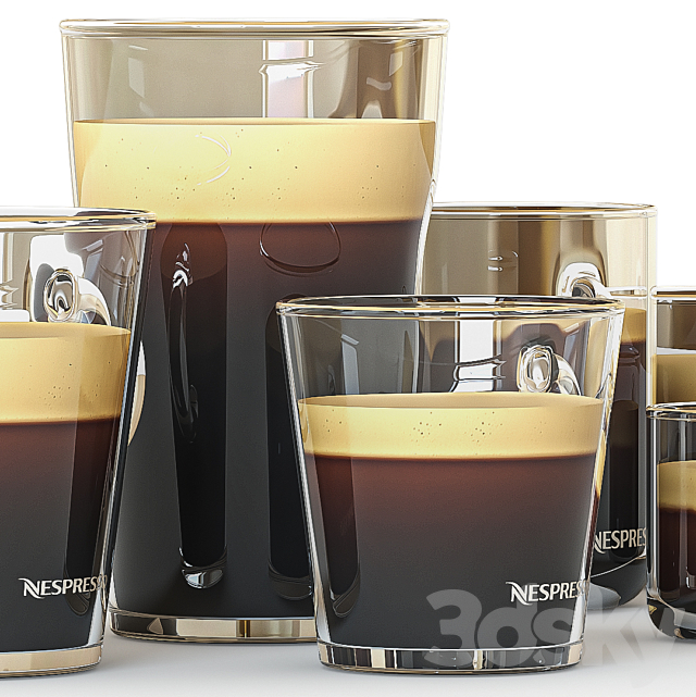 Cups with Nespresso coffee 3DSMax File - thumbnail 2