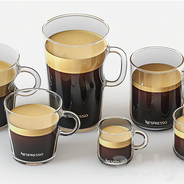 Cups with Nespresso coffee 3DSMax File - thumbnail 3