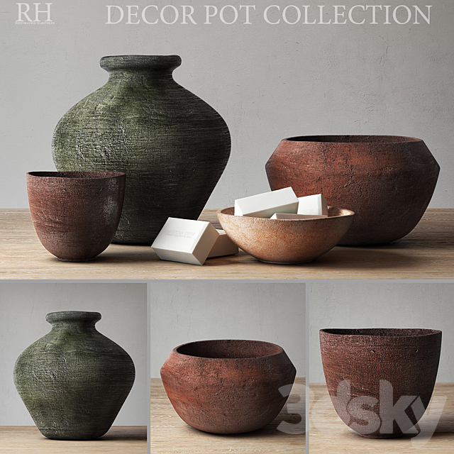 Decor pot collection 3ds Max - thumbnail 1